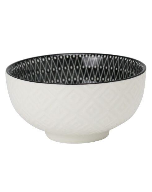 6 Bols en Porcelaine Komaé  noir/blanc - 58 cl