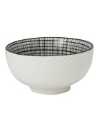 6 Bols en Porcelaine Komaé  noir/blanc - 58 cl