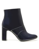 Boots en Cuir verni Farah marine - Talon 9.5 cm