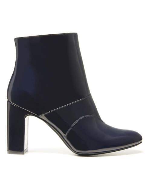 Bottines en Cuir verni Farah marine - Talon 9.5 cm