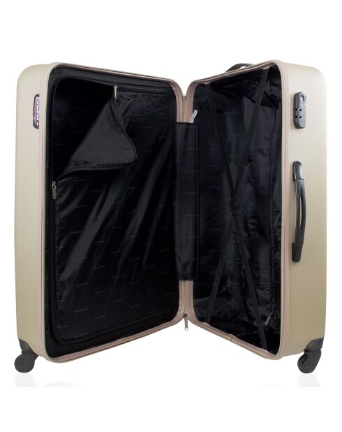 Valise Moyen Séjour 4 roues simples Brooklyn 60 cm dorée