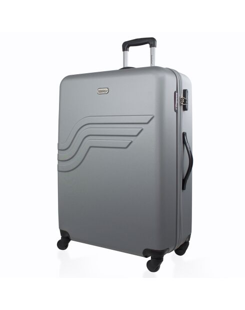Valise Moyen Séjour Queens 4 roues simples 60 cm grise