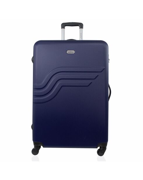 Valise Moyen Séjour 4 roues simples Queens 60 cm bleu marine