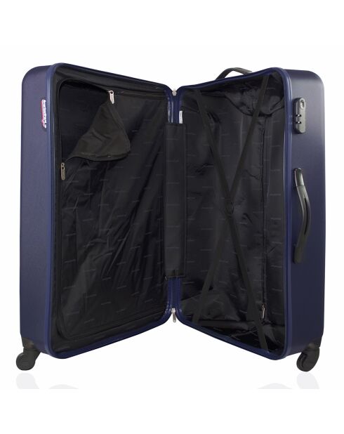 Valise Moyen Séjour 4 roues simples Queens 60 cm bleu marine