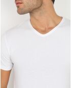 T-Shirt Col V blanc