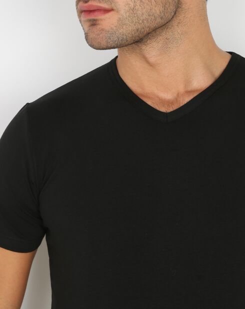 T-Shirt Col V noir