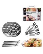 12 utensili in argento a forma di lumaca - 19x19x1,5 cm