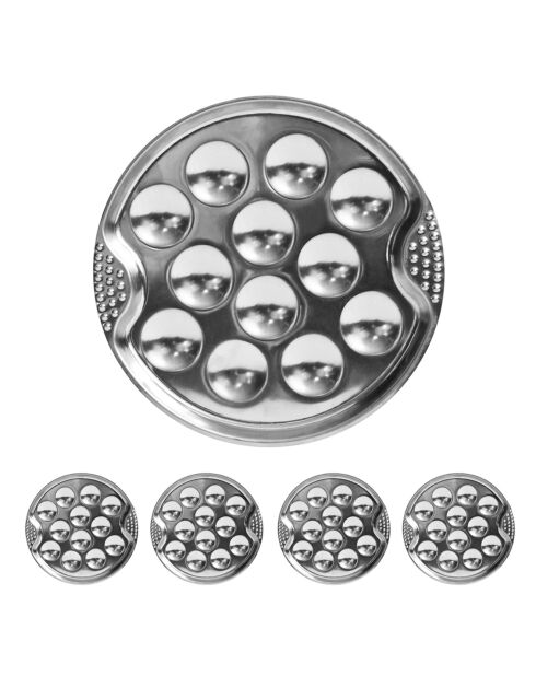 12 utensili in argento a forma di lumaca - 19x19x1,5 cm