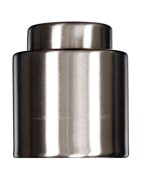 Zilverkleurige stalen wijnkurk - 4x4x4,5 cm