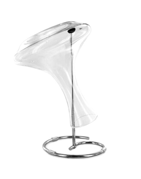 Séchoir à carafe en métal argenté - D.17 H.32 cm