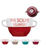 Bol à soupe avec anses coloris aléatoire - 550 ml