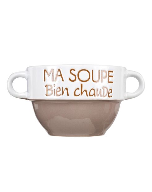 Bol à soupe avec anses coloris aléatoire - 550 ml