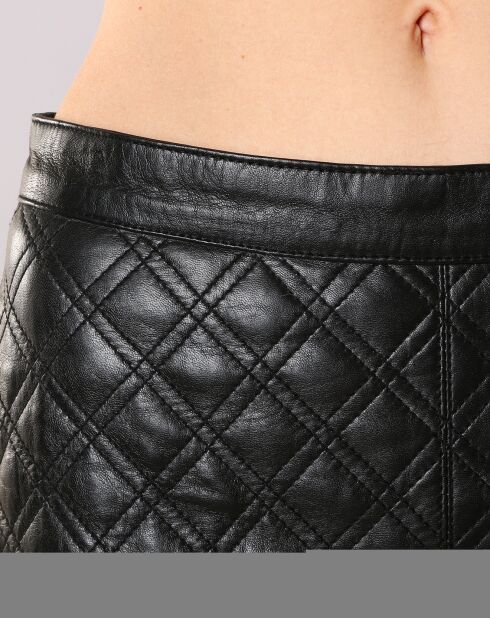Jupe en Cuir courte Jasmine noire