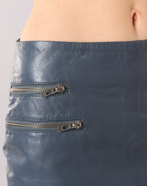 Jupe en Cuir courte Mandarine grise