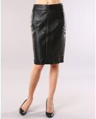 Jupe en Cuir longue Mirabelle noire