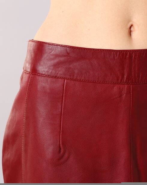Jupe en Cuir longue Mirabelle bordeaux