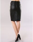 Jupe en Cuir longue Amandine noire
