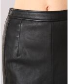Jupe en Cuir longue Amandine noire