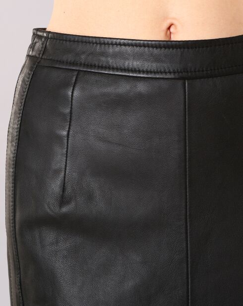 Jupe en Cuir longue Amandine noire