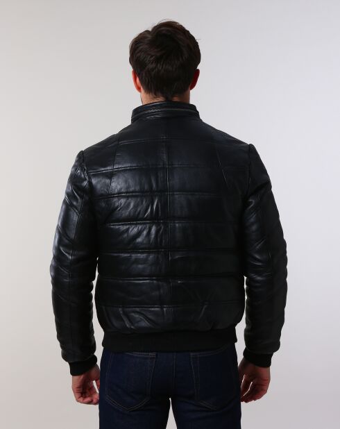 Doudoune en Cuir Brad noire