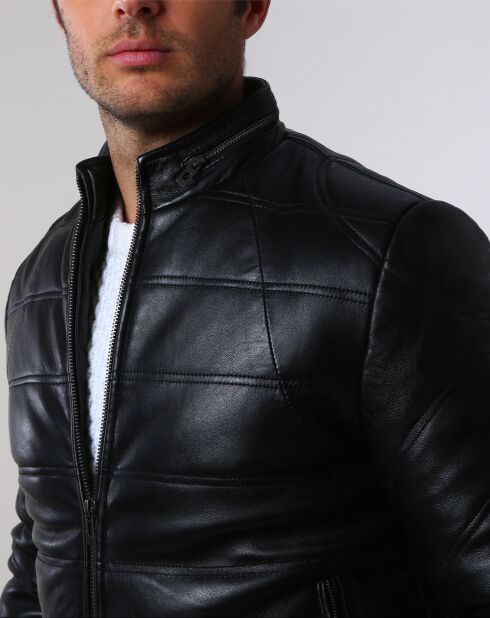 Doudoune en Cuir Brad noire