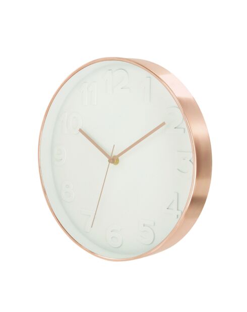 Horloge ronde blanc/cuivre - D.30.5 cm