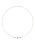 Collana in argento con perle d'acqua dolce bianche