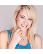 Collana in argento con perle d'acqua dolce bianche