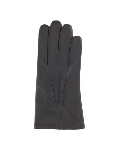 Gants en Cuir d'Agneau doublure Laine & Coton noirs