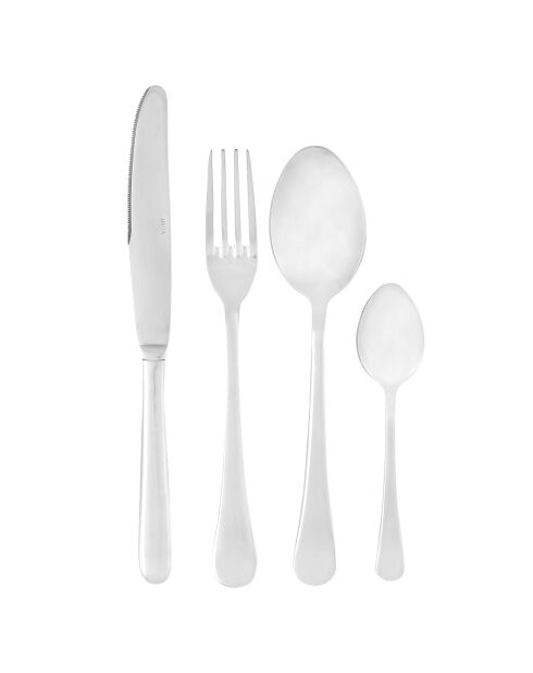 Juego de cubiertos Nectar Silver de acero inoxidable de 24 piezas