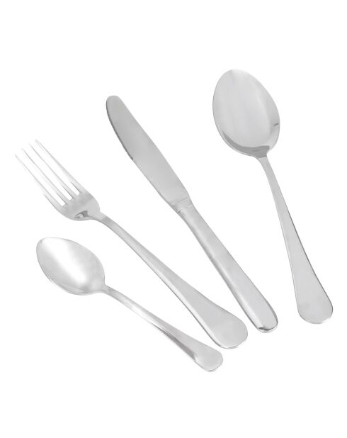 Juego de cubiertos Nectar Silver de acero inoxidable de 24 piezas
