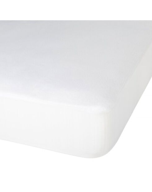 Pack 4 pièces blanc : 2 Oreillers + Protège-Matelas + Couette - 180x200 cm