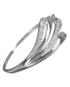 0.04 ct witgouden diamanten dubbele golfring