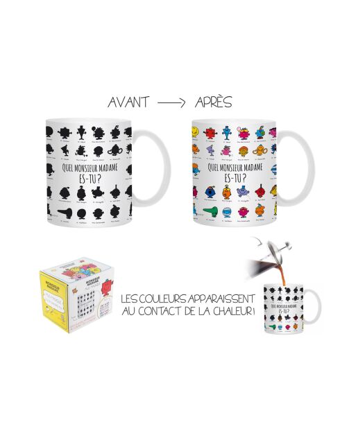Mug couleur changeante à la chaleur Mr & Mme multicolore - 12x8.5x10 cm