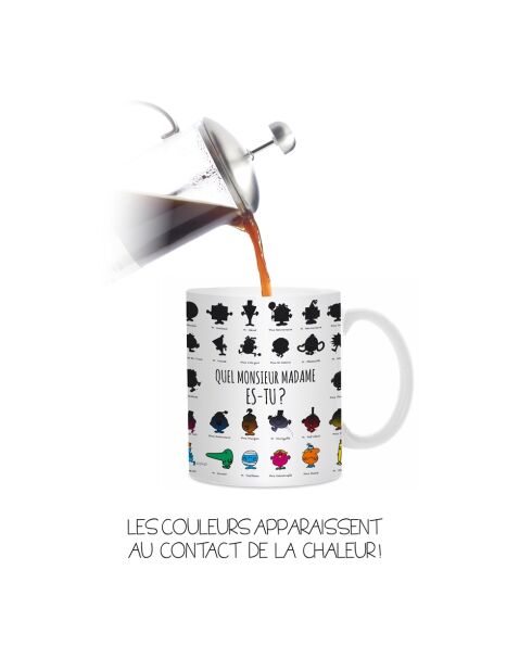 Mug couleur changeante à la chaleur Mr & Mme multicolore - 12x8.5x10 cm