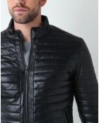 Veste en Cuir Lazare noire