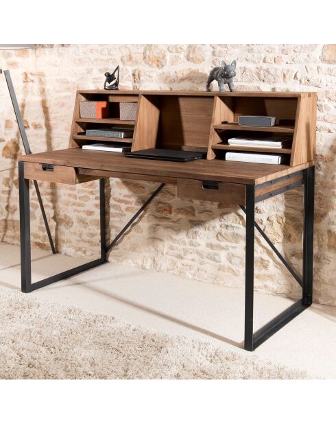 Complément étagères pour bureau Kaza marron - 140x30x35 cm