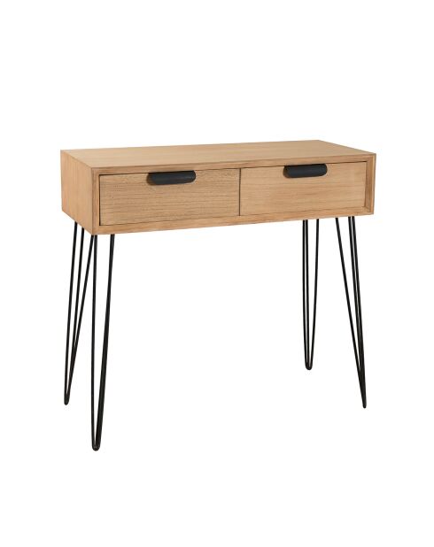 Console 2 tiroirs Margaux marron - 80x34.5x75 cm