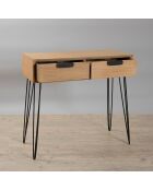 Console 2 tiroirs Margaux marron - 80x34.5x75 cm