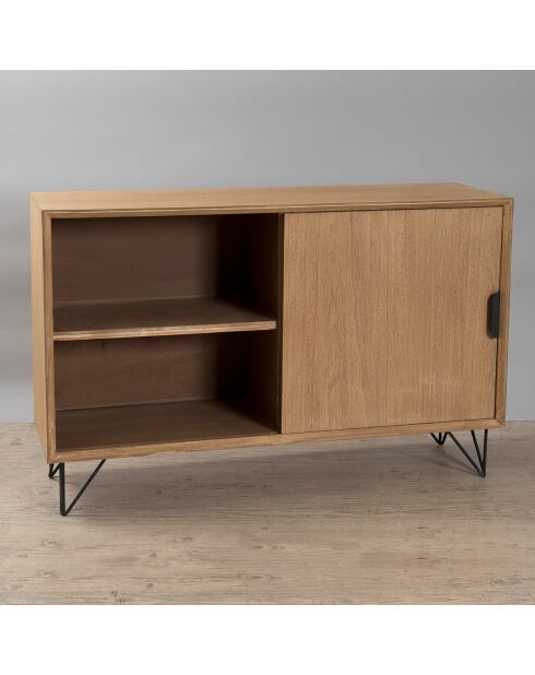 Buffet 1 porte & 3 tiroirs Margaux marron - 115x34.5x74.5 cm