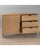 Buffet 1 porte & 3 tiroirs Margaux marron - 115x34.5x74.5 cm