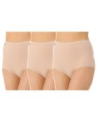 3 beigefarbene Baumwollhöschen mit hoher Taille