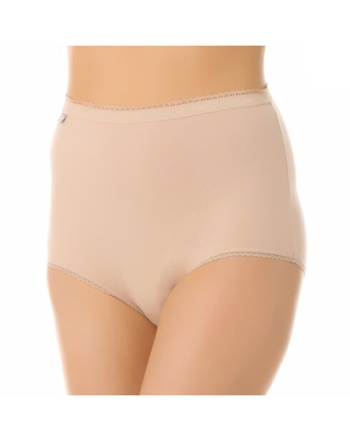 3 beigefarbene Baumwollhöschen mit hoher Taille