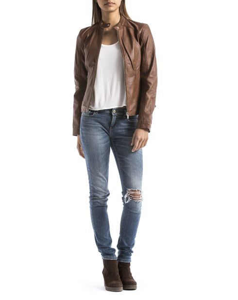 Veste en Cuir Alazeia cognac