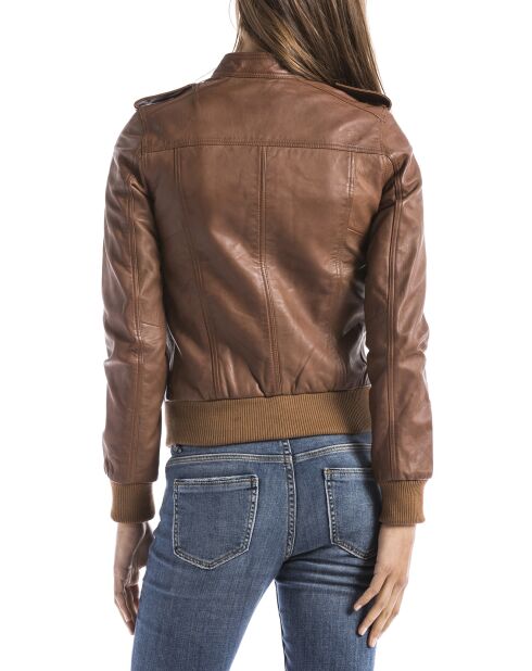 Veste en Cuir Belaya cognac