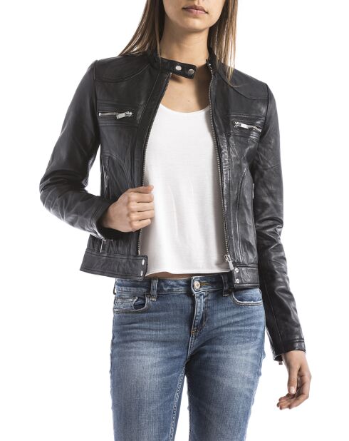 Veste en Cuir Madeira noire