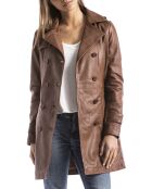 Veste en Cuir Oka cognac