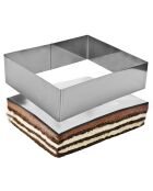 Cadre pâtissier rectangulaire 3 tailles argenté - 25x16x5 cm