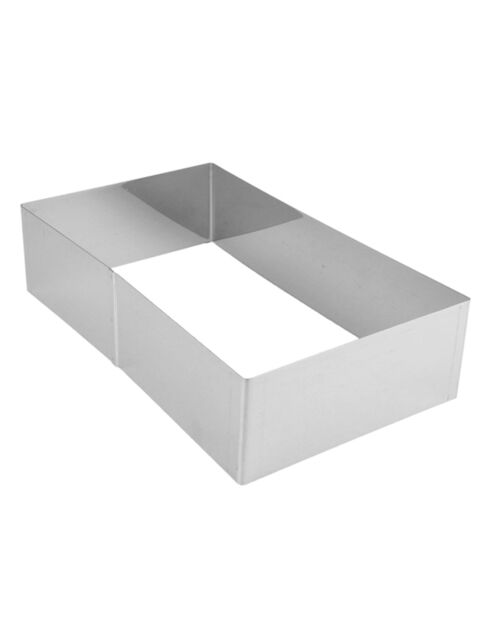 Cadre pâtissier rectangulaire 3 tailles argenté - 25x16x5 cm