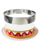 Cadre pâtissier rond 3 tailles argenté - 26x26x5 cm